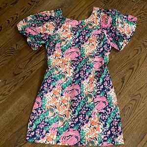 Melloday brand pink floral puff sleeve dress sz xs new with tags